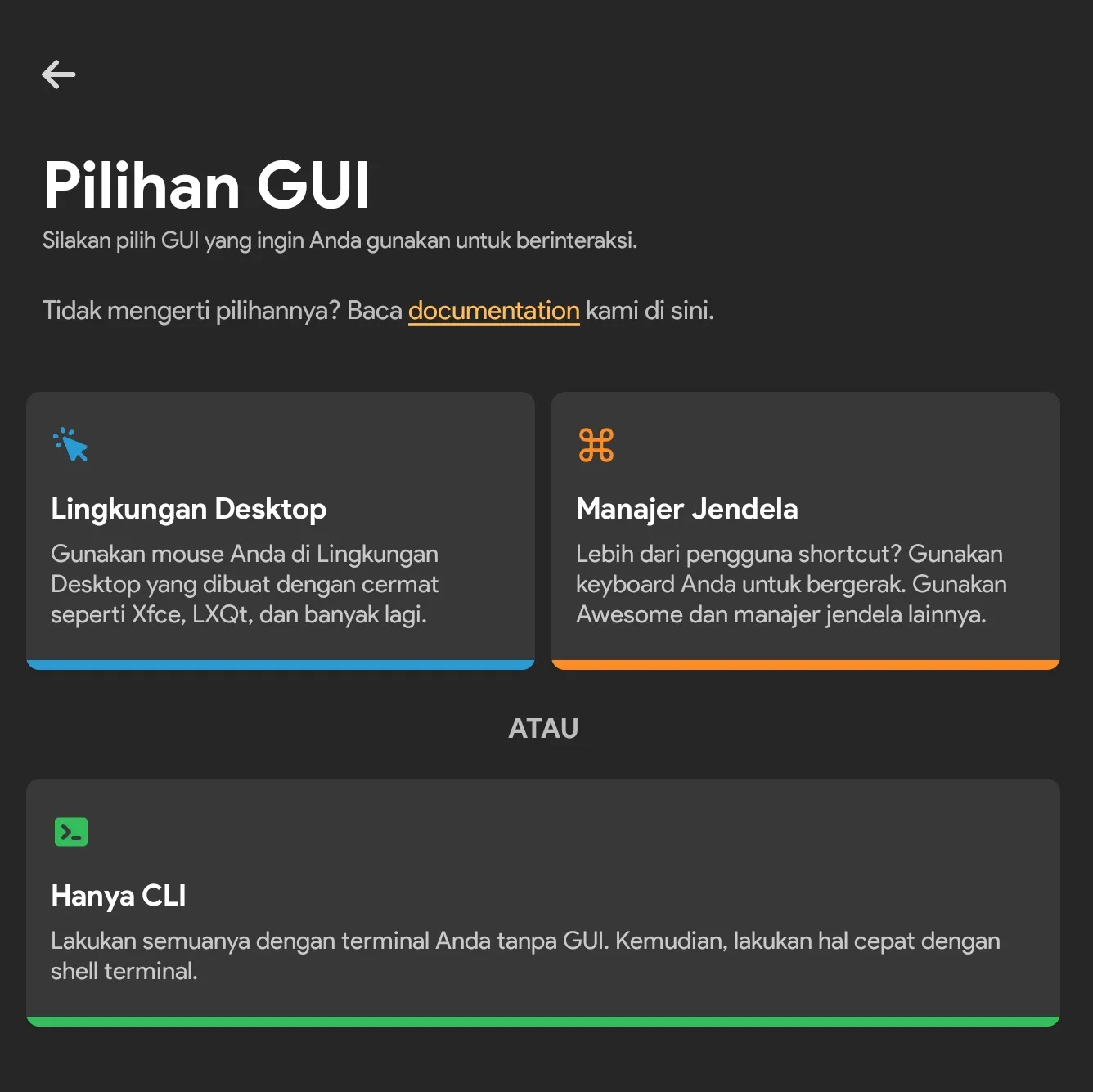 Select Desktop Environment - How to Install Linux Distro on Android Select Desktop Environment - How to Install Linux Distro on Android