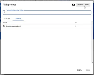 Project Baru Google Cloud Console Project Baru Google Cloud Console