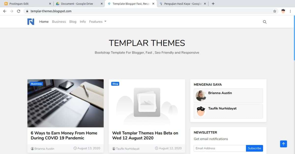 Download Simple Template Blogger Templar Gratis